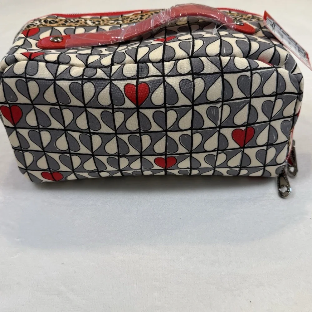 NWT Brighton Wild Love Cosmetic Bag Travel Bag Hearts Leopard Brighton